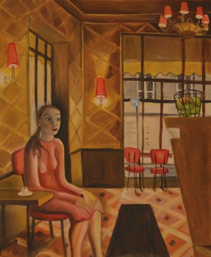 Woman waiting in Chez Jeannette by Rebecca Vincenzi