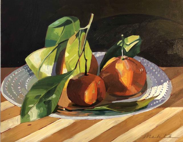 Leafy Oranges by Lori Mehta